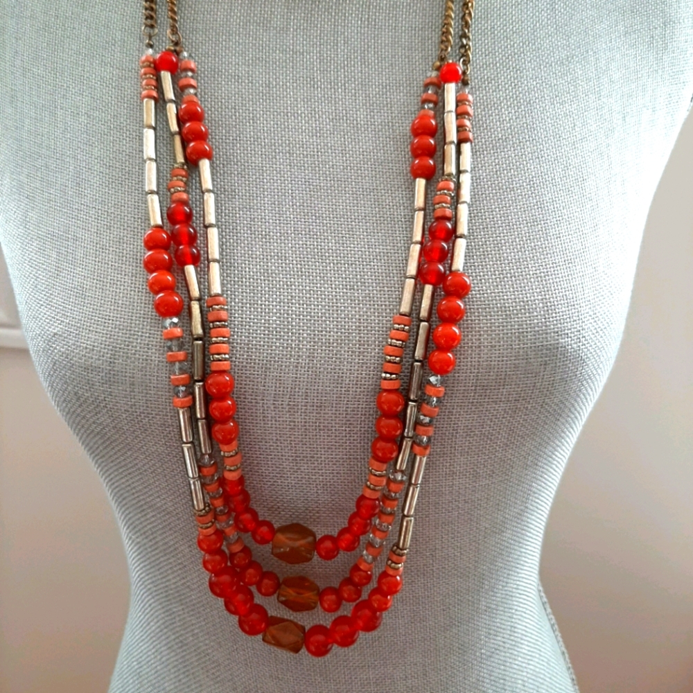 Multi Strand Double Chain Necklace